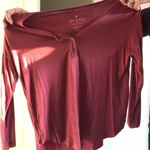 Rusty orange button up long sleeve